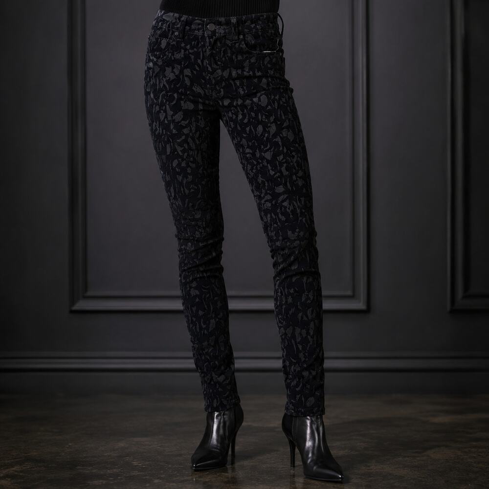 J Brand Velvet Brocade Skinny Pants 26 Dark Academia Party Gothic Glam